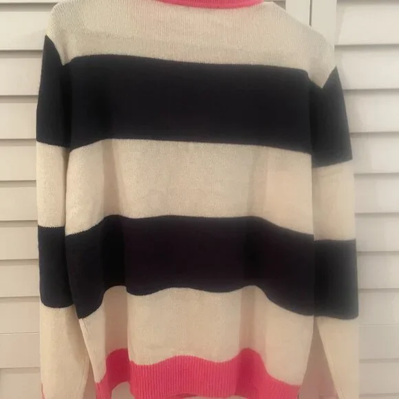 NWT Vilagallo Evil Eye Striped Contrast Pullover Sweater - Picture 4 of 6